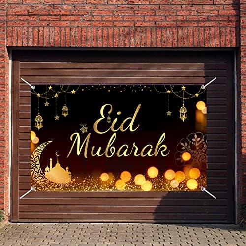 Златен Фон за парти Eid Mubarak Размер на 70,8 x 43,3 Инча, Фон за Снимки Eid Mubarak, Украса за парти Eid Mubarak, на Фона на партита Ramadan