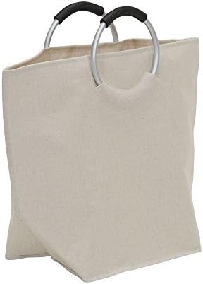 Предмети от първа Необходимост за дома 2275 Krush Овални Чанта за дрехи с Кръгли Дръжки от алуминиев пръстен - Бял