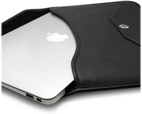 Калъф BoxWave, който е Съвместим с преносими сензорен монитор Magedok OLED PI X6 (13,3 инча) - Луксозни Кожена чанта-месинджър, дизайн своята практика-плик от изкуствена кожа - Черно jet black