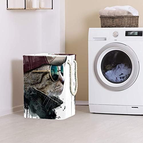 Котка Готино Животно Големи кошове За пране и Чанта За Съхранение на Мръсна Кърпа Кошница с Дръжки Сгъваеми Кутии За Съхранение