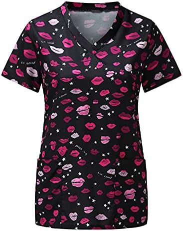 Тениска с V-образно деколте, Туника за жени, Риза с Къси ръкави, Графична Свободна Засаждане, Градинска Эстетичная Блуза, Облекло, Тениски