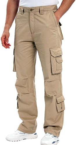 Мъжки панталони-карго Lovecandy Свободно намаляване с 8 джоба, Мъжки панталони-карго Wild, Подходящи за Ежедневни разходки