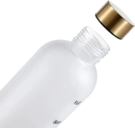 Бутилка за вода с Марка Време е 32 грама на 1 литър Мотивационни бутилки за Многократна употреба, за вода от мед, не съдържа BPA (БЯЛА)