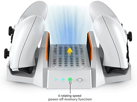 Поставка за зареждане с охлаждащ вентилатор за Xbox серия S, Зареждащата станция с двама ръководители и регулируем охладител за конзолата с 4-степенна скоростна кути?