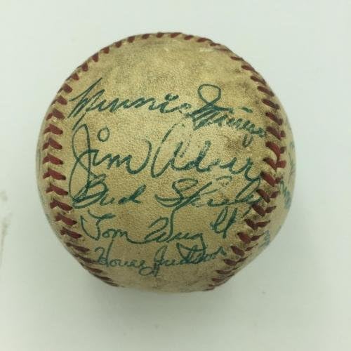 Екипът Ница-Чикаго Уайт Сокс 1952 г. Подписа договор с Нели Фокс от Американската лига бейзбол JSA - Бейзболни топки с Автографи