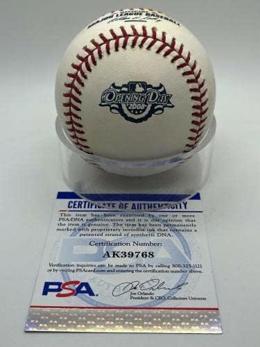 Дан Джонсън Oakland A ' s Signed Autograph Официален Ден на откриването на Бейзболен PSA DNA - Бейзболни топки с Автограф на Дан Джонсън