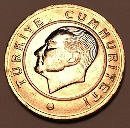 Турска монета в 1 Лира 2019 два цвята Монета