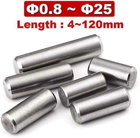 QianHaoQJu 50шт m1.5 цилиндричен щифт за определяне на закрепване 304 неръждаема стомана с фиксиран вал GB119 4 ~ 120 mm (Цвят: M1.5 (50шт), размер: 10 мм)