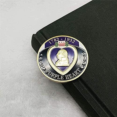 Монета на повикване Орден Пурпурно Сърце за Американската война за независимост Възпоменателна Монета Завинаги Пурпурно Сърце Икона на Военна служба Колекция от цветни копия на Чуждестранни Монети Колекцията Подаръци