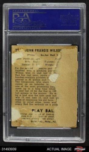 1940 Игра топката 31 Джак Уилсън Ред Сокс PSA С Автограф 18Г 0287 00 - Бейзболни топки с Автографи