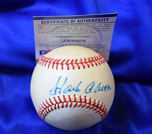 Сертификат ДНК Ханк Аарон PSA С Автограф Макфейла, Подписан от Американската Лига на Бейзбол - и Бейзболни Топки с Автографи
