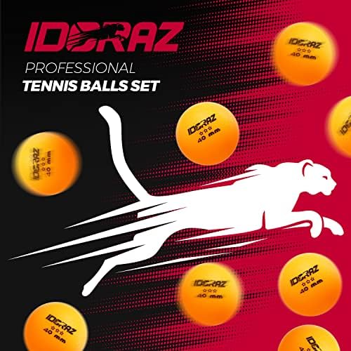 Топки за пинг–понг Idoraz - бели / оранжеви 3-звездни топки за тенис на 40+ (опаковка от 6,12,24), Подходящи за тренировки на професионален клас стандартен размер на закрито и на открито – Предоставят постоянен отскок