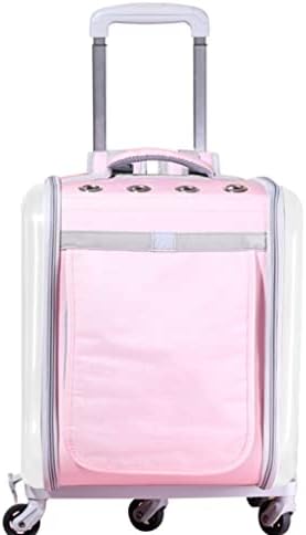 GRETD Чанта за количка за домашни любимци, Пешеходната чанта, чанта, Прозрачен раница с двойно предназначение Голям капацитет (розов цвят)
