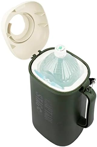 Държач за бутилки Captain Stag UE-2038, Охладител за бутилки, от 6.6 литра (2 л), Пакет с лед, 3 Чаши, пакет лента за носене през рамо, тъмно Зелен