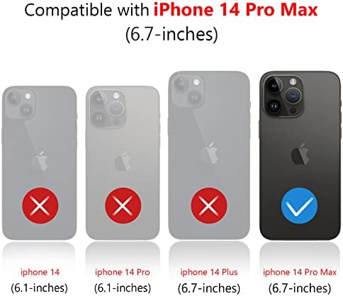 Чанта-портфейл Varikke за iPhone 14 Pro Max, една Чанта-Портфейл за iPhone 14 Pro Max със Силно Магнитно покритие, Подвижна за жени и мъже, Здрав калъф за iPhone 14 Pro Max от изкуствена кожа с държач за карти, Ретро