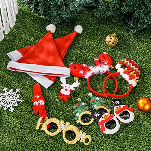 Комплекти за декорация на дома за коледно парти Elfzone - Украса под формата на шапката на Дядо Коледа за семейство, определени коледен декор за деца