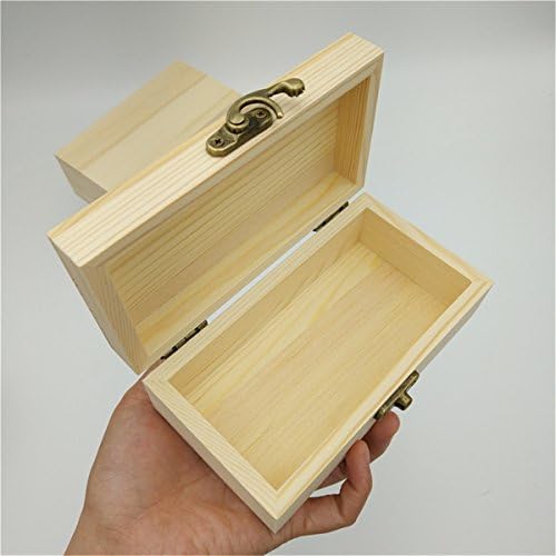 Дървена Кутия За Съхранение на Естествена Дървена Опаковъчна Кутия С Капак и Ключ Занаятите Jewelry box Case Сватбен Подарък
