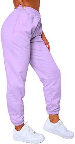 URBEARTH / Дамски Ежедневни Удобни Спортни Панталони На съвсем малък, Спортни Панталони за Джогинг с Джоб, Многоцветни Светло Лилаво XL