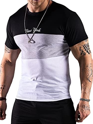 Мъжка Тениска с окраската и писмото принтом GORGLITTER, Тениски с кръгло деколте и Къс ръкав