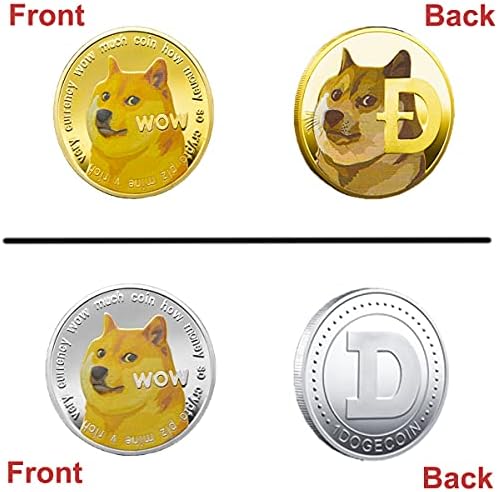 Тренд Колекция Dogecoin 2021 от 2 теми, Златна и Сребърна Възпоменателна монета Dogecoin с капачка, Фанатици Биткойнов, най-Добрият подарък за Деня на бащата, Декорация на пода от смола със собствените си ръце