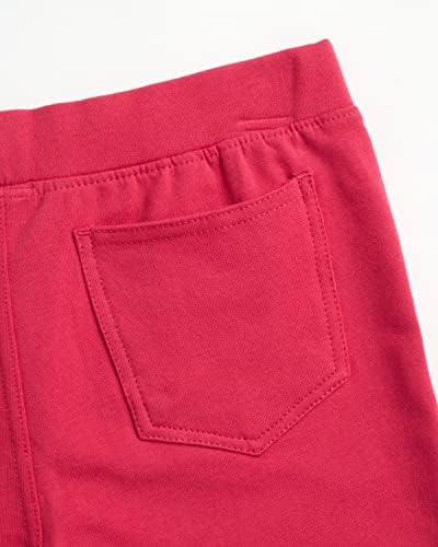 Спортни къси панталони VIGOSS за момичета - 4 комплекта велосипедни шорти за момичета - Детски къси панталони-бермуди от леко Еластичен памук за игри (4-16)
