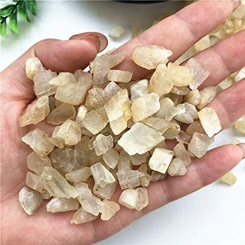 ERTIUJG HUSONG306 50 г натурален нешлифованного бял лунен камък, кварцов кристал, чакъл камъни, проба лечебни кристали