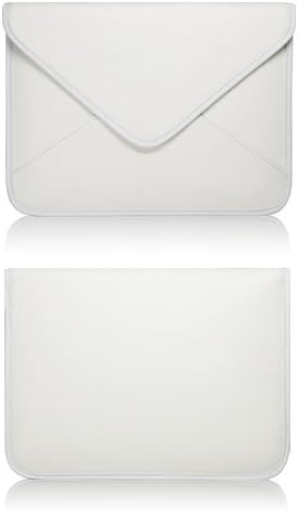 Калъф BoxWave, който е Съвместим с таблетен LVILLE Android 12 LVE10051 (10.1 инча) - Луксозни Кожена чанта-месинджър, дизайн своята практика-плик от изкуствена кожа - Бяла Слонова кост