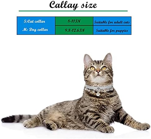 Комплект котка греди QiBaLee от 2 опаковки, Яки за котки от женски и мъжки пол. Нашийници за котки и малки кученца, Специално проектирани за котки и малки кученца. Регулируеми котешки нашийници със стилни. Нашийник