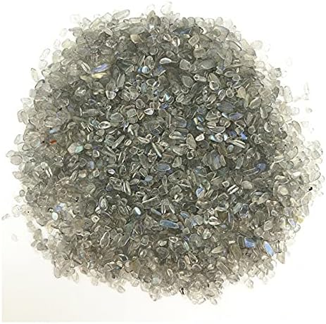 LAAALID XN216 50 г 3-5 мм Натурален Сив Лунен Камък Кристален Чакъл Малката Синя Мигаща Камък Декор Естествени Камъни и Минерали, Натурален