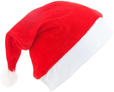 Коледна шапка за възрастни и деца унисекс, Коледна празнична шапка, златна кадифе празнична шапка на Дядо Коледа, Коледна шапка за деца