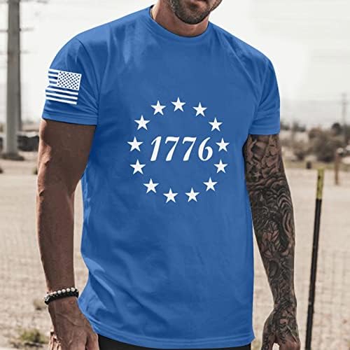 RUIRUILICO Патриотични Тениски за Мъже, 4 юли, Американското Знаме, Летни Ежедневни Ризи с Къс Ръкав и Графичен 3D Принтом, Блузи