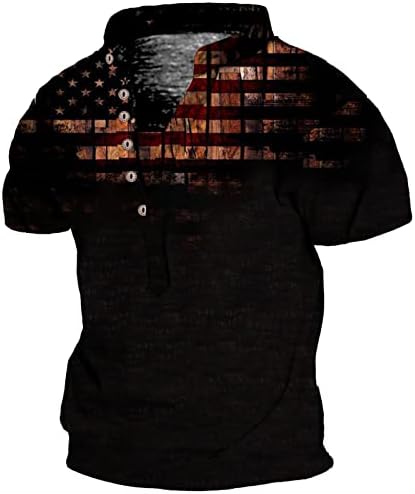RUIRUILICO Патриотични Мъжки Тениски 4 юли Флаг Америка 2023 Летни Блузи с къс ръкав Свободно Намаляване на графични 3D Щампи Блузи
