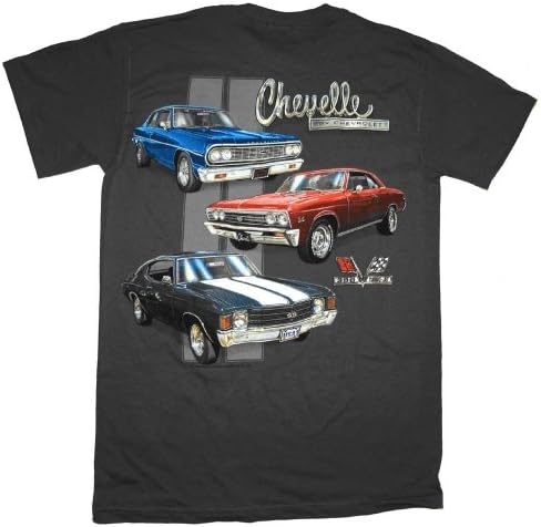 Тениска Chevy Chevelle SS от 1964 до 1972 година от памук - Сива от Hot Rod Apparel