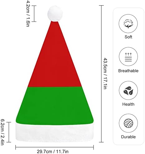 Коледна шапка с белоруските флага, мек плюшен шапчица Дядо Коледа, забавна шапчица за коледно новогодишната партита